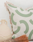 Cushion Cover-Coastal Fringe-Muse Sage-60cm x 60cm