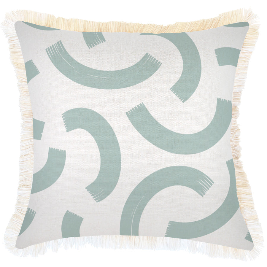 Cushion Cover-Coastal Fringe-Muse Seafoam-45cm x 45cm