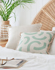 Cushion Cover-Coastal Fringe-Muse Seafoam-45cm x 45cm