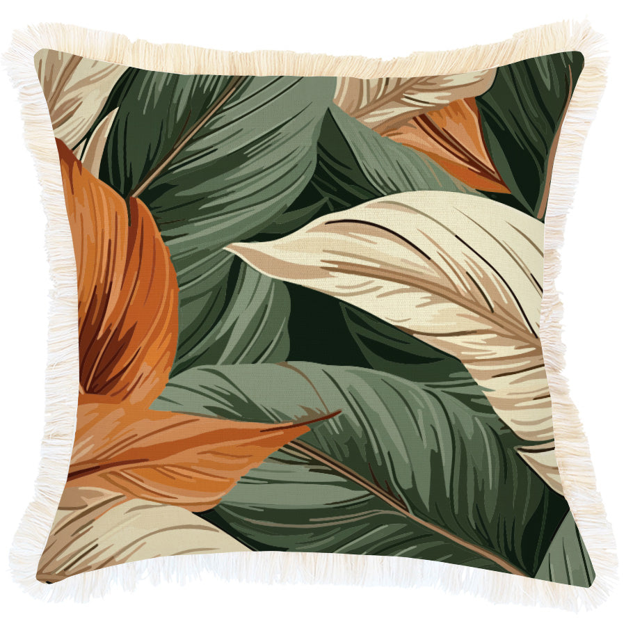 Cushion Cover-Coastal Fringe-Kalo Green-45cm x 45cm