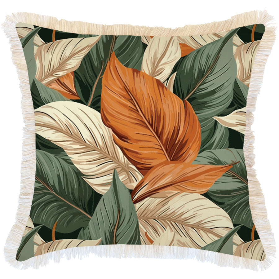 Cushion Cover-Coastal Fringe-Kalo Green-60cm x 60cm