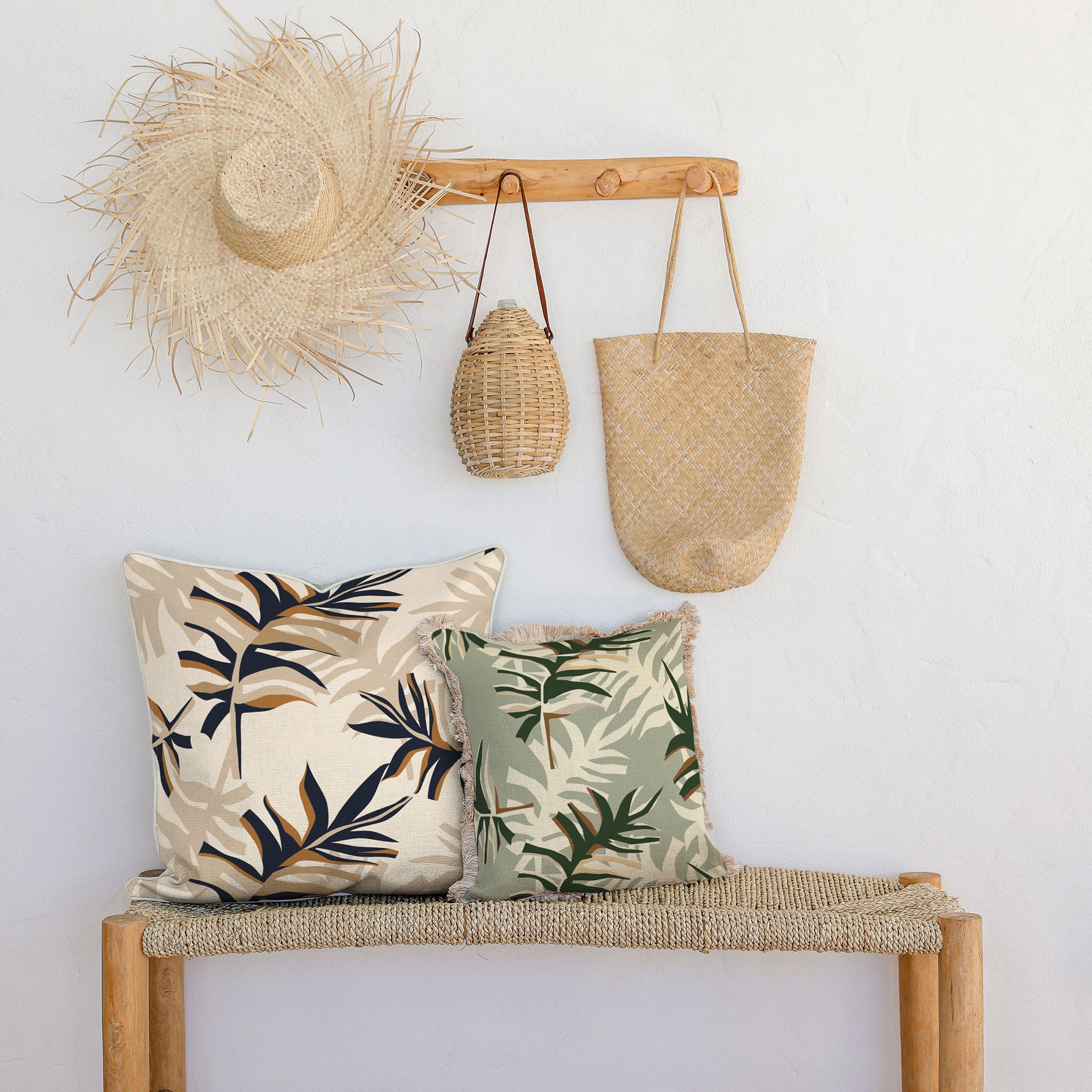 Cushion Cover-Coastal Fringe-Alfresco Sage-45cm x 45cm