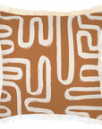 Cushion Cover-Coastal Fringe-Maze Rust-45cm x 45cm