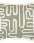 Cushion Cover-Coastal Fringe-Maze Sage-45cm x 45cm