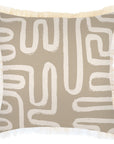 Cushion Cover-Coastal Fringe-Maze Taupe-45cm x 45cm