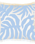 Cushion Cover-Coastal Fringe-Casa Palms Blue White-45cm x 45cm