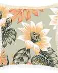 Cushion Cover-Coastal Fringe-Secret Garden White-45cm x 45cm