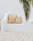 Cushion Cover-Coastal Fringe-Candy Stripe Mustard-45cm x 45cm