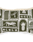 Cushion Cover-Coastal Fringe-Naxos Eucalyptus-35cm x 50cm