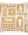 Cushion Cover-Coastal Fringe-Naxos Mustard-45cm x 45cm