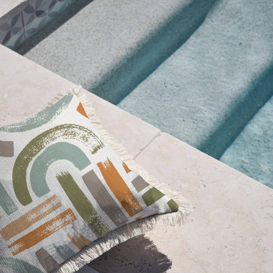 Cushion Cover-Coastal Fringe-Painterly-60cm x 60cm