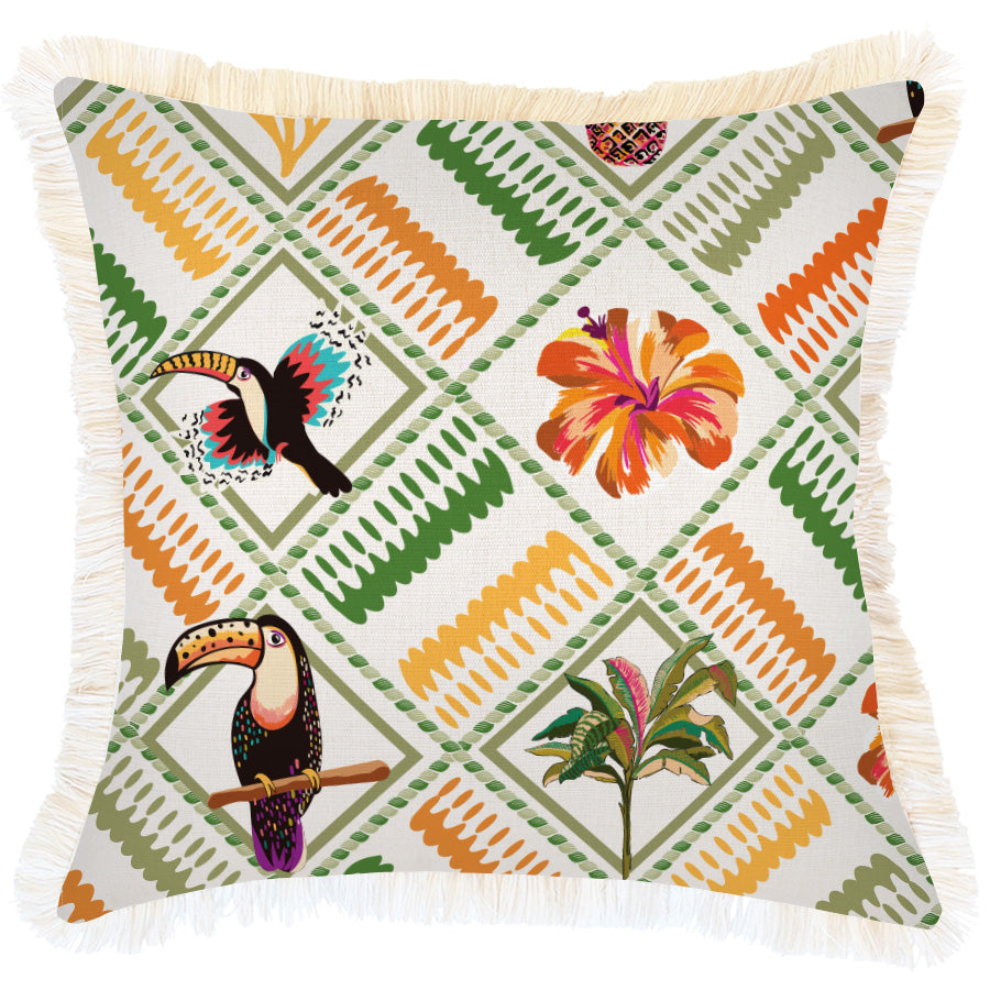 Cushion Cover-Coastal Fringe-Sanctuary-45cm x 45cm
