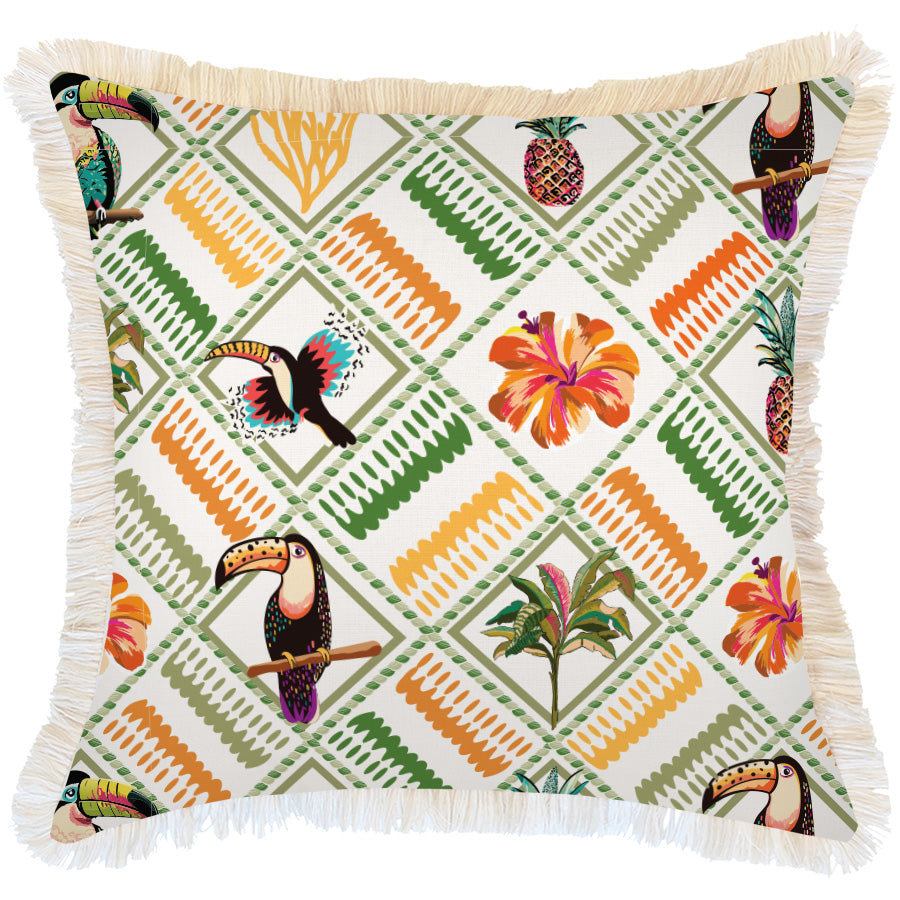 Cushion Cover-Coastal Fringe-Sanctuary-60cm x 60cm