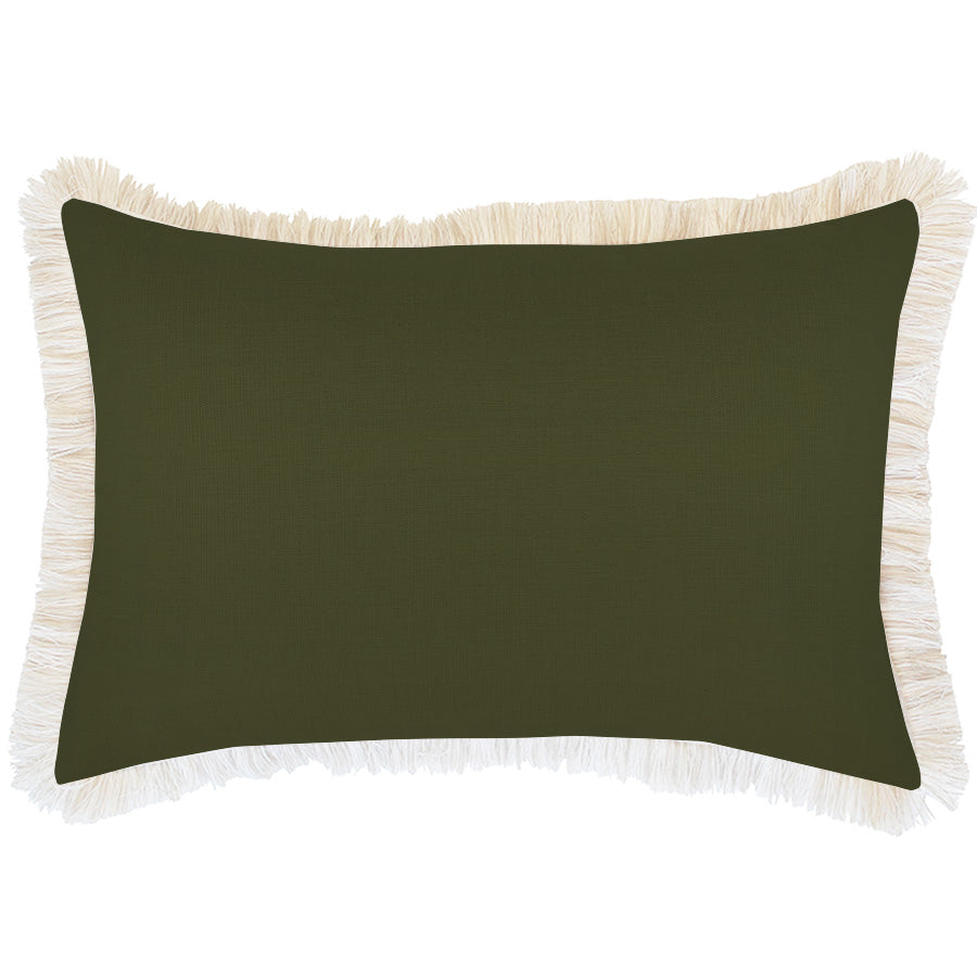 Cushion Cover-Coastal Fringe-Solid Eucalyptus-35cm x 50cm