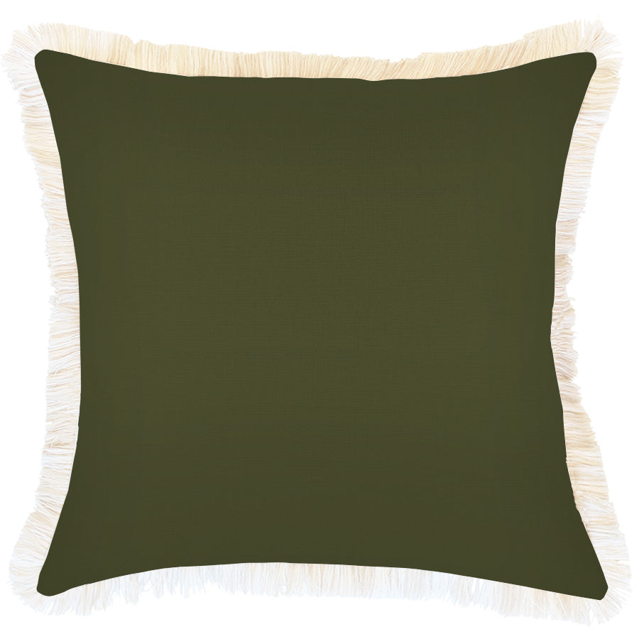 Cushion Cover-Coastal Fringe-Solid Eucalyptus-45cm x 45cm