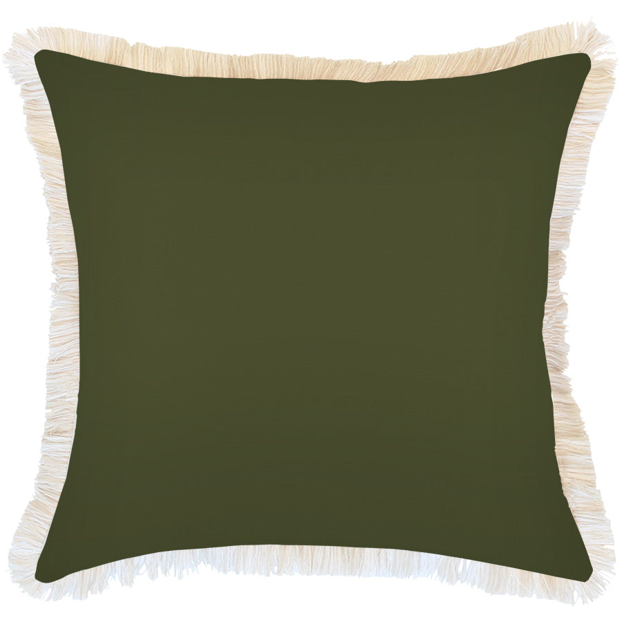Cushion Cover-Coastal Fringe-Solid Eucalyptus-60cm x 60cm