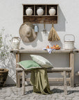 Cushion Cover-Coastal Fringe-Solid Dusty Green-45cm x 45cm