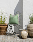 Cushion Cover-Coastal Fringe-Solid Dusty Green-45cm x 45cm
