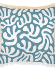 Cushion Cover-Coastal Fringe-Coral Sea Blue-60cm x 60cm