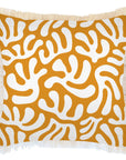 Cushion Cover-Coastal Fringe-Coral Sea Honey-60cm x 60cm