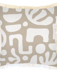 Cushion Cover-Coastal Fringe-Sand Beige-45cm x 45cm