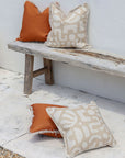 Cushion Cover-Coastal Fringe-Solid Terracotta-45cm x 45cm