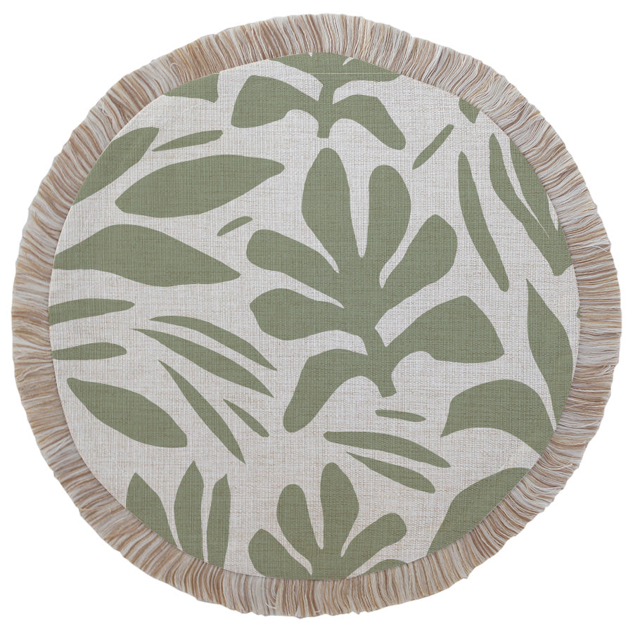 Round Placemat-Coastal Fringe-Tahiti Sage-40cm