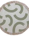 Round Placemat-Coastal Fringe-Muse Sage-40cm