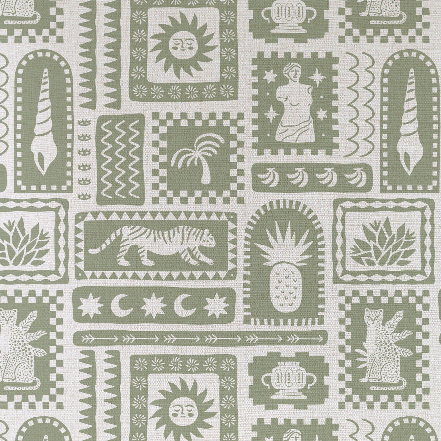 Cushion Cover-Coastal Fringe-Naxos Sage-45cm x 45cm