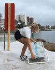 Designer Beach Chair-Blue Grey