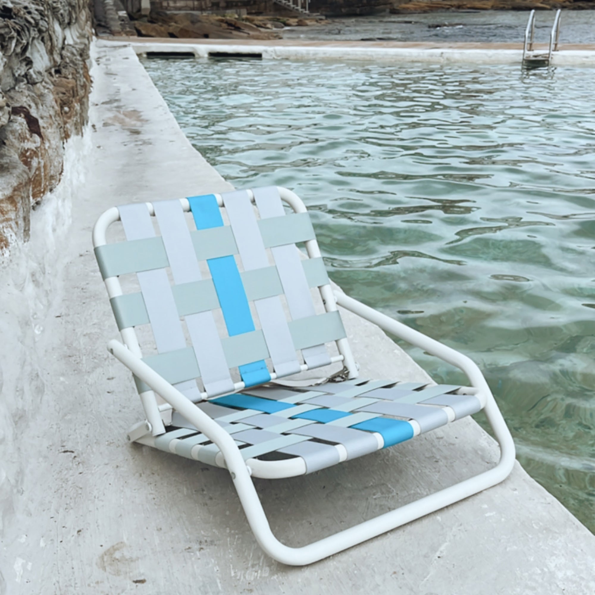 Designer Beach Chair-Blue Grey