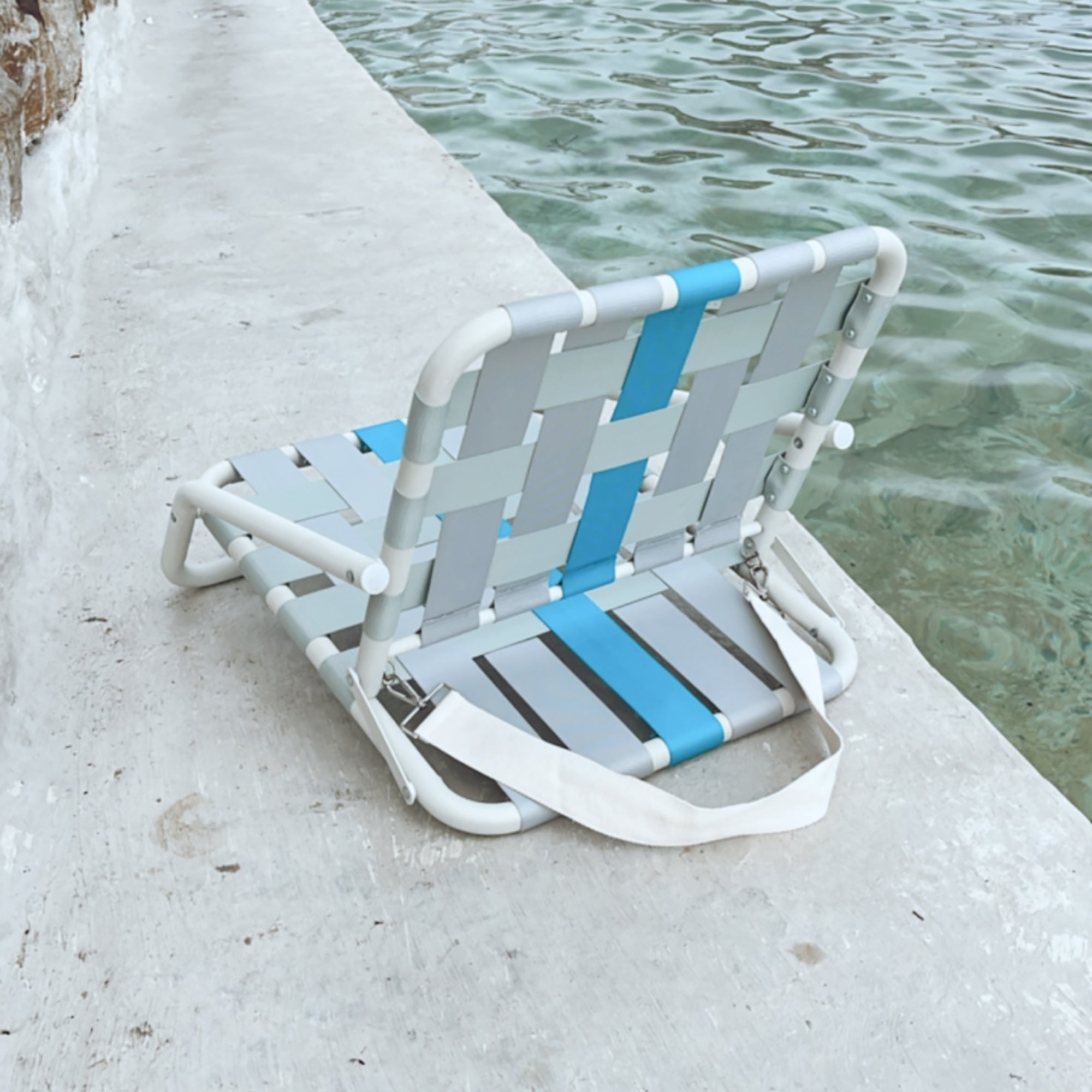 Designer Beach Chair-Blue Grey