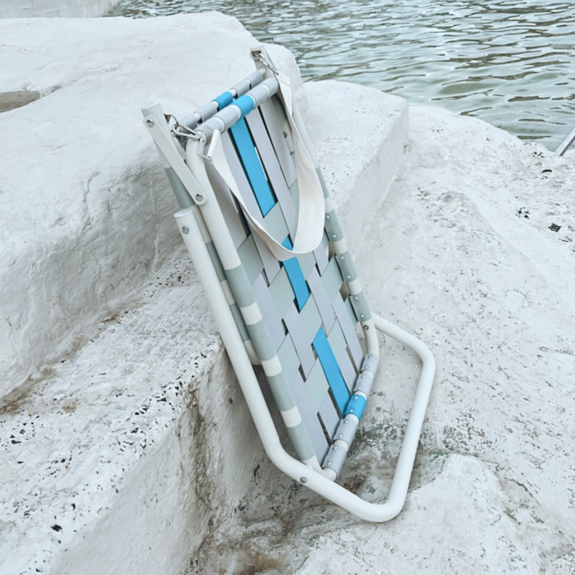 Designer Beach Chair-Blue Grey