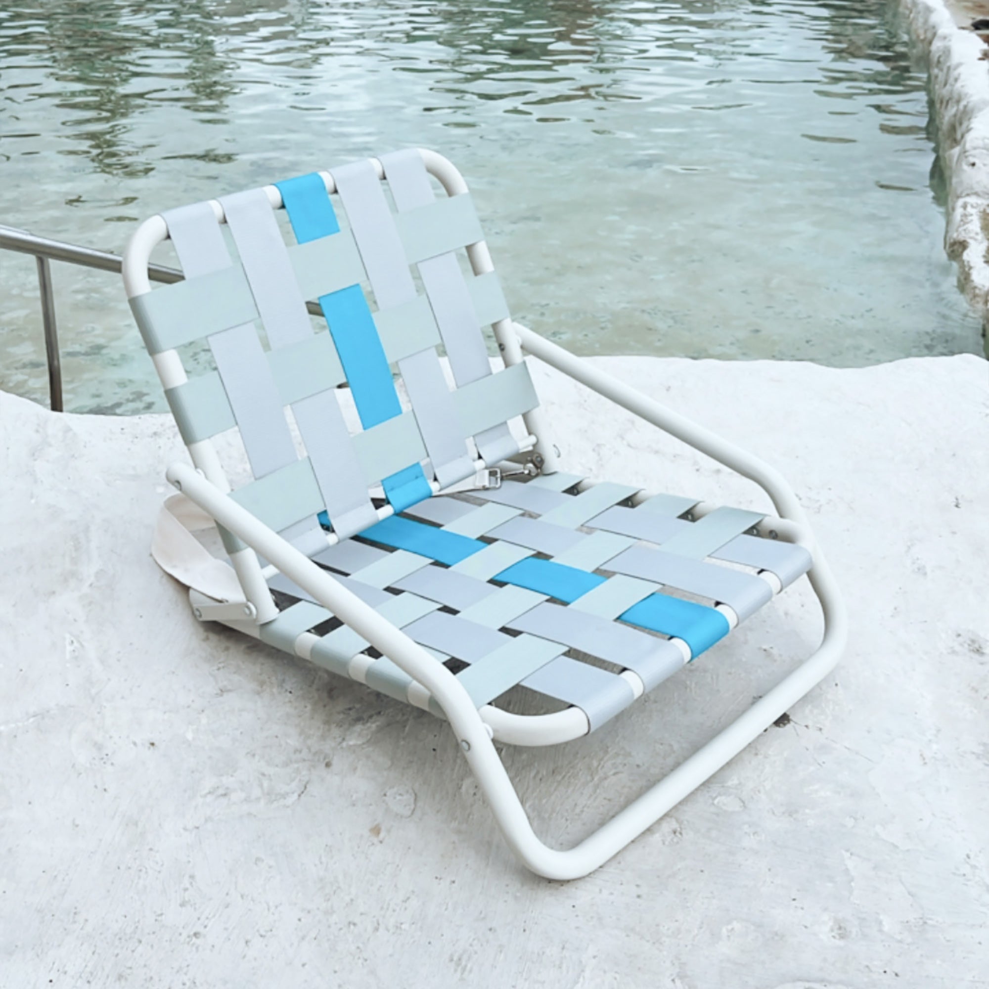 Designer Beach Chair-Blue Grey