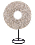 Tribal Shell Decor Stand-Beige Cowrie Shells-Medium