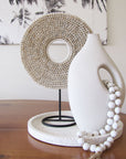 Tribal Shell Decor Stand-Beige Cowrie Shells-Medium