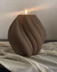 Swirl Candle-Beige-Sea Salt & Caramel