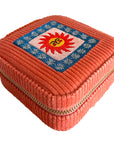 Small Corduroy Jewellery Box-Orange Sun