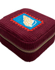 Small Corduroy Jewellery Box-Pink Shell