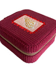 Small Corduroy Jewellery Box-Pink Shell