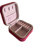 Small Corduroy Jewellery Box-Pink Shell