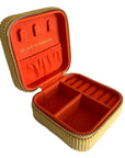 Small Corduroy Jewellery Box-Yellow Cat