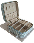Small Tweed Jewellery Box-Pale Blue