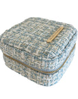 Small Tweed Jewellery Box-Pale Blue