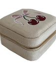 Small Velvet Jewellery Box-Cherry