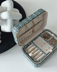 Large Tweed Jewellery Box-Light Blue