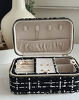 Large Tweed Jewellery Box-Black