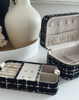 Large Tweed Jewellery Box-Black