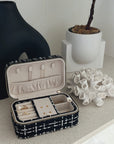 Large Tweed Jewellery Box-Black