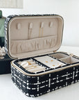 Large Tweed Jewellery Box-Black